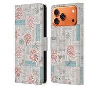 Head Case Designs sous Licence Officielle Paul Brent Coral Azul Côtier Étui Portefeuille en Cuir Compatible avec Apple iPhone 17 Pro Max