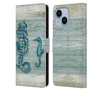 Head Case Designs sous Licence Officielle Paul Brent Hippocampe Créatures Marines Étui Portefeuille en Cuir Compatible avec Apple iPhone 14 Plus