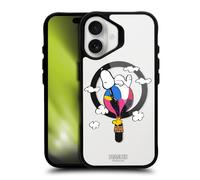 Head Case Designs sous Licence Officielle Peanuts Ballon de Woodstock Snoopy et Ses Amis Black Shockproof Bumper Case [Military Grade] Compatible with Apple iPhone 16 and Compatible with MagSafe