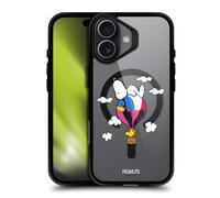 Head Case Designs sous Licence Officielle Peanuts Ballon de Woodstock Snoopy et Ses Amis Black Shockproof Bumper Case [Military Grade] Compatible with Apple iPhone 17 and Compatible with MagSafe