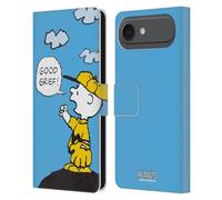 Head Case Designs sous Licence Officielle Peanuts Bon Chagrin Charlie Brown Étui Portefeuille en Cuir Compatible avec Apple iPhone 17 Air
