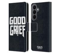 Head Case Designs sous Licence Officielle Peanuts Charlie Brown Good Grief Chemise Rock Étui Portefeuille en Cuir Compatible avec Samsung Galaxy S26 Plus