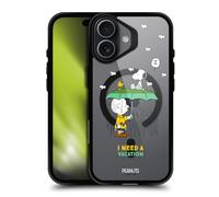 Head Case Designs sous Licence Officielle Peanuts Charlie Brown & Woodstock Snoopy & Friends Black Shockproof Bumper Case [Military Grade] Compatible with Apple iPhone 17 and Compatible with MagSafe