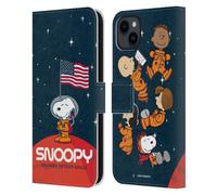 Head Case Designs sous Licence Officielle Peanuts Drapeau Secrets d'Apollo 10 Étui Portefeuille en Cuir Compatible avec Apple iPhone 15 Plus