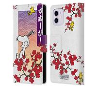 Head Case Designs sous Licence Officielle Peanuts Fleurs De Cerise 2 Snoopy Oriental Étui Portefeuille en Cuir Compatible avec Apple iPhone 11