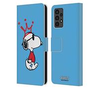 Head Case Designs sous Licence Officielle Peanuts Joe Cool Les Nombreux Visages De Snoopy Étui Portefeuille en Cuir Compatible avec Samsung Galaxy A13 (2022)
