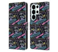 Head Case Designs sous Licence Officielle Peanuts Pilote de Nuit Snoopy Aloha Disco Étui Portefeuille en Cuir Compatible avec Samsung Galaxy S26 Ultra