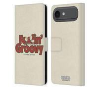 Head Case Designs sous Licence Officielle Peanuts Schroeder Snoopy Groovy Woodstock 50th Étui Portefeuille en Cuir Compatible avec Apple iPhone 17 Air