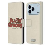 Head Case Designs sous Licence Officielle Peanuts Schroeder Snoopy Groovy Woodstock 50th Étui Portefeuille en Cuir Compatible avec Apple iPhone 17 Pro