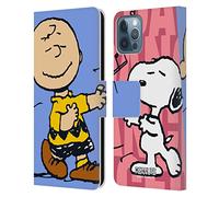 Head Case Designs sous Licence Officielle Peanuts Snoopy & Charlie Moitié Et Rires Étui Portefeuille en Cuir Compatible avec Apple iPhone 12 / iPhone 12 Pro