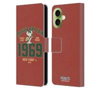 Head Case Designs sous Licence Officielle Peanuts Snoopy Guitar 1969 Woodstock 50th Étui Portefeuille en Cuir Compatible avec Apple iPhone 17