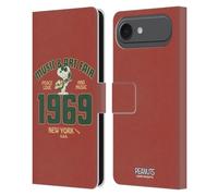 Head Case Designs sous Licence Officielle Peanuts Snoopy Guitar 1969 Woodstock 50th Étui Portefeuille en Cuir Compatible avec Apple iPhone 17 Air