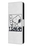 Head Case Designs sous Licence Officielle Peanuts Snoopy I Scream Chemise Rock Étui Portefeuille en Cuir Compatible avec Samsung Galaxy S25 FE