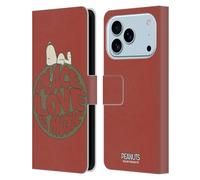 Head Case Designs sous Licence Officielle Peanuts Snoopy Peace Love Music Woodstock 50th Étui Portefeuille en Cuir Compatible avec Apple iPhone 17 Pro