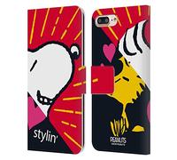 Head Case Designs sous Licence Officielle Peanuts Snoopy & Woodstock 2 Moitié Et Rires Étui Portefeuille en Cuir Compatible avec Apple iPhone 7 Plus/iPhone 8 Plus