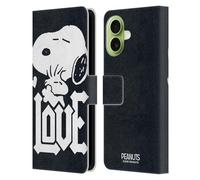 Head Case Designs sous Licence Officielle Peanuts Snoopy Woodstock Love Chemise Rock Étui Portefeuille en Cuir Compatible avec Apple iPhone 17