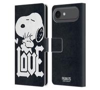 Head Case Designs sous Licence Officielle Peanuts Snoopy Woodstock Love Chemise Rock Étui Portefeuille en Cuir Compatible avec Apple iPhone 17 Air