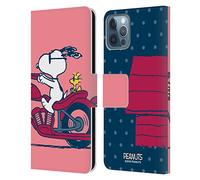 Head Case Designs sous Licence Officielle Peanuts Snoopy & Woodstock Moitié Et Rires Coque en Cuir à Portefeuille Compatible avec Apple iPhone 12 / iPhone 12 Pro