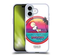 Head Case Designs sous Licence Officielle Peanuts Surf De Plage Snoopy Aérographe De Passage Coque en Gel [Protection de Qualité Militaire] Compatible avec Apple iPhone 16 Et Compatible avec MagSafe