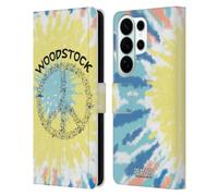 Head Case Designs sous Licence Officielle Peanuts Tie Dye Peace Sign Woodstock 50th Étui Portefeuille en Cuir Compatible avec Samsung Galaxy S26 Ultra