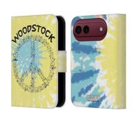 Head Case Designs sous Licence Officielle Peanuts Tie Dye Peace Sign Woodstock 50th Étui Portefeuille en Cuir Compatible avec Apple iPhone Duo