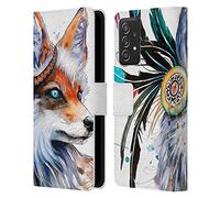 Head Case Designs sous Licence Officielle Pixie Cold Renard Animaux Coque en Cuir à Portefeuille Compatible avec Galaxy A52 / A52s / 5G (2021)