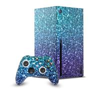 Head Case Designs Sous Licence Officielle PLdesign Bleu Aqua Mix Art Enveloppement De Console De Jeu Et Skins Pour Manette De Jeu Ensemble compatible avec Xbox Series X