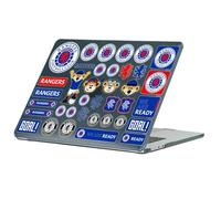 Head Case Designs Sous Licence Officielle Rangers FC Art Mixte Icones Coque Ordinateur Portable Noir Pailleté Armure Cristal Compatible avec MacBook Air 13.6" M2 A2681/M3 A3113/M4 A3240 2022/2024/2025