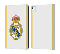 Head Case Designs sous Licence Officielle Real Madrid CF Blanc Badge Étui Portefeuille en Cuir Compatible avec Apple iPad Air 11 2020/2022/2024/2025