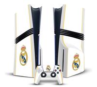Head Case Designs sous Licence Officielle Real Madrid CF Blanc Badge Vinyle Autocollant De Jeu Peau Autocollant Compatible avec Sony Playstation 5 PS5 Pro Disc Edition Console & DualSense Controller