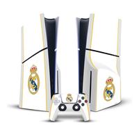 Head Case Designs sous Licence Officielle Real Madrid CF Blanc Badge Vinyle Autocollant De Jeu Peau Autocollant Compatible avec Sony PlayStation 5 PS5 Slim Disc Edition Console & DualSense Controller
