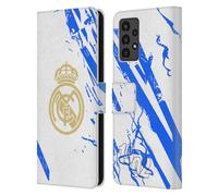 Head Case Designs sous Licence Officielle Real Madrid CF Blanc Et Bleu Urbain Étui Portefeuille en Cuir Compatible avec Samsung Galaxy A13 (2022)
