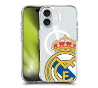 Head Case Designs sous Licence Officielle Real Madrid CF Blason Surdimensionné Icône de Logo Étui Antichoc [Protection de Qualité Militaire] Compatible avec Apple iPhone 16 et Compatible avec MagSafe