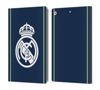 Head Case Designs sous Licence Officielle Real Madrid CF Bleu Foncé Badge Étui Portefeuille en Cuir Compatible avec Apple iPad 10.2 2019/2020/2021