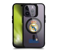 Head Case Designs sous Licence Officielle Real Madrid CF Hala Madrid Icône de Logo Black Shockproof Bumper Case [Military Grade] Compatible with Apple iPhone 14 Pro and Compatible with MagSafe