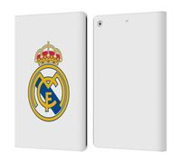 Head Case Designs sous Licence Officielle Real Madrid CF Logo Blanc Simple Origine Étui Portefeuille en Cuir Compatible avec Apple iPad 10.2 2019/2020/2021
