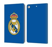 Head Case Designs sous Licence Officielle Real Madrid CF Logo Bleu Simple Origine Étui Portefeuille en Cuir Compatible avec Apple iPad 9.7 2017 / iPad 9.7 2018