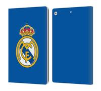 Head Case Designs sous Licence Officielle Real Madrid CF Logo Bleu Simple Origine Étui Portefeuille en Cuir Compatible avec Apple iPad 10.2 2019/2020/2021