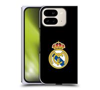 Head Case Designs sous Licence Officielle Real Madrid CF Logo Noir Simple Origine Coque Dure pour l'arrière Compatible avec Google Pixel 9 Pro Fold