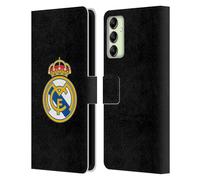 Head Case Designs sous Licence Officielle Real Madrid CF Logo Noir Simple Origine Étui Portefeuille en Cuir Compatible avec Samsung Galaxy A14 5G