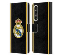 Head Case Designs sous Licence Officielle Real Madrid CF Retour 99/00 Noir Rétro Étui Portefeuille en Cuir Compatible avec Sony Xperia 1 V 5G