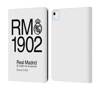 Head Case Designs sous Licence Officielle Real Madrid CF RM 1902 Légende Étui Portefeuille en Cuir Compatible avec Apple iPad Air 11 2020/2022/2024/2025