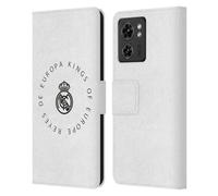 Head Case Designs sous Licence Officielle Real Madrid CF Rois d'europe Légende Étui Portefeuille en Cuir Compatible avec Motorola Moto Edge 40/Edge (2023)