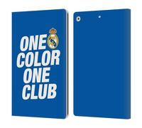 Head Case Designs sous Licence Officielle Real Madrid CF Une Couleur Origine Étui Portefeuille en Cuir Compatible avec Apple iPad 10.2 2019/2020/2021