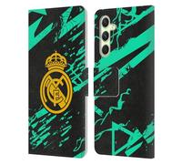 Head Case Designs sous Licence Officielle Real Madrid CF Vert Et Or Urbain Étui Portefeuille en Cuir Compatible avec Samsung Galaxy A54 5G