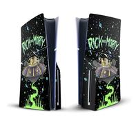 Head Case Designs sous Licence Officielle Rick and Morty Le Space Cruiser Graphiques Vinyle Autocollant De Jeu Peau Autocollant Compatible avec Sony PlayStation 5 PS5 Slim Disc Edition Console