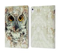 Head Case Designs sous Licence Officielle Riza Peker Hibou II Animaux Étui Portefeuille en Cuir Compatible avec Apple iPad Air 13 2024/2025