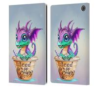 Head Case Designs sous Licence Officielle Ruth Thompson Café Glacé Tasse de Dragons Étui Portefeuille en Cuir Compatible avec Amazon Fire Max 11 2023