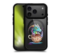 Head Case Designs sous Licence Officielle Ruth Thompson Chocolat Chaud Tasses et Dragons Black Shockproof Bumper Case [Military Grade] Compatible with Apple iPhone 17 Pro and Compatible with MagSafe