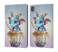 Head Case Designs sous Licence Officielle Ruth Thompson Thé Boba Tasse de Dragons Étui Portefeuille en Cuir Compatible avec Apple iPad Pro 11 M4/M5 2024/2025